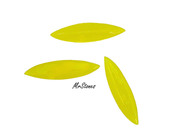 24x6mm (3146) Bright Yellow Moonstone Marquise Navette Buff Top Doublet