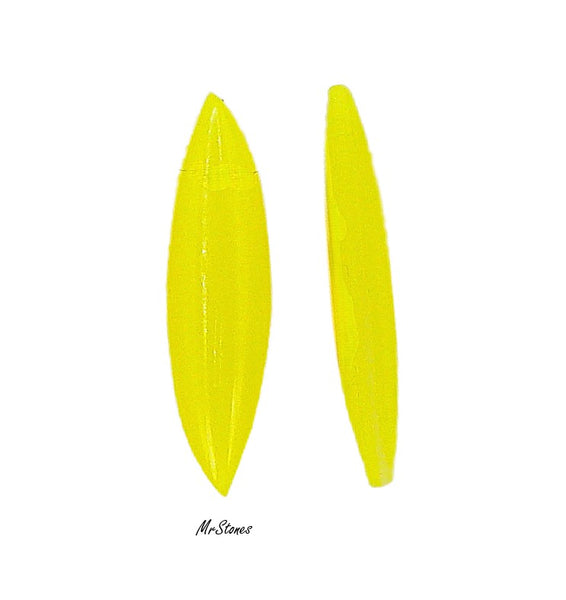 24x6mm (3146) Bright Yellow Moonstone Marquise Navette Buff Top Doublet