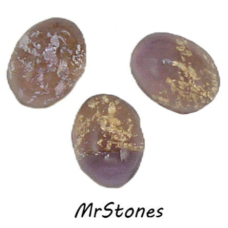 7x5mm (1685/2) TTC Unfoiled Amethyst Gold/Silver Foiling Inside Oval Cabochon