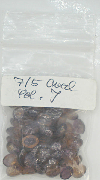 7x5mm (1685/2) TTC Unfoiled Amethyst Gold/Silver Foiling Inside Oval Cabochon