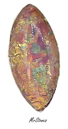 15x7mm (3146) Glass Fire Opal Czech Marquise Navette Buff Top Doublet