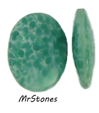 16x12mm (1685) Chinese Jade Green Low Dome Oval Cabochon Buff Top Bombe Cut