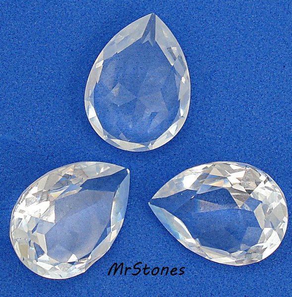 20x15mm (4320) Crystal Clear Unfoiled Pendeloque Pear Shape
