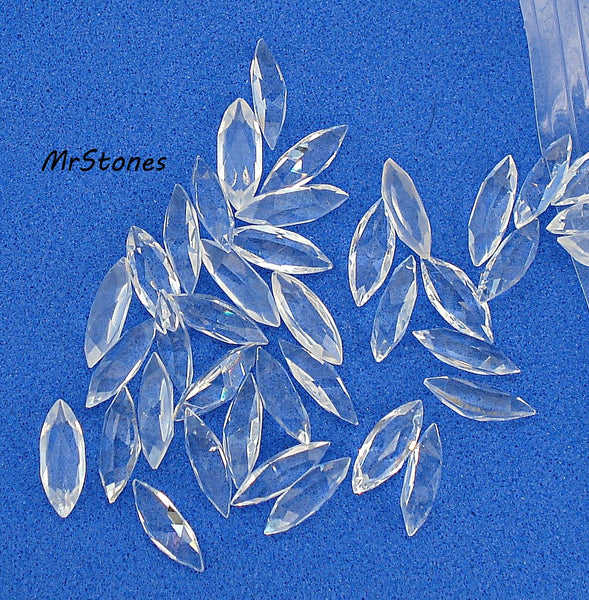 8x3mm (4200) Crystal Clear Marquise Navette Unfoiled