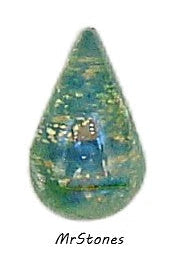 8x4.8mm (2390) Glass Green Blue Opal Pear Teardrop Shape Cabochon 3.7mm hgt