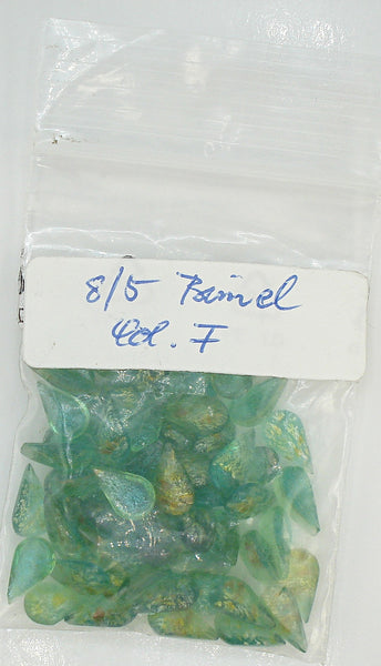 8x4.8mm (2390) Glass Green Yellow Opal Pear Teardrop Shape Cabochon 3mm Hgt.