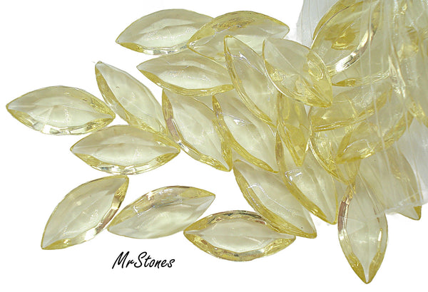 15x7mm (4200/2) TTC Jonquil Yellow Navette Marquise Navette Unfoiled