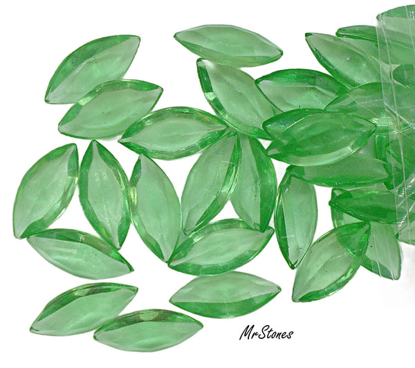 15x7mm (4200/2) TTC Peridot Green Navette Marquise Unfoiled