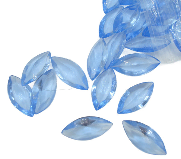 15x7mm (4200/2) TTC Light Sapphire Blue Navette Marquise Navette Unfoiled