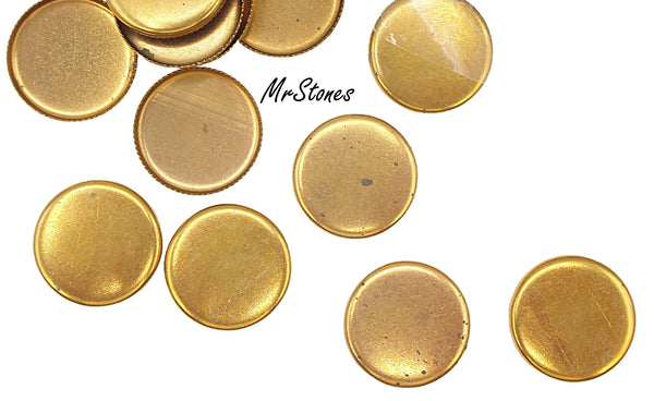 15mm Round Brass Plated Sawtooth Setting 2pc/$1.00