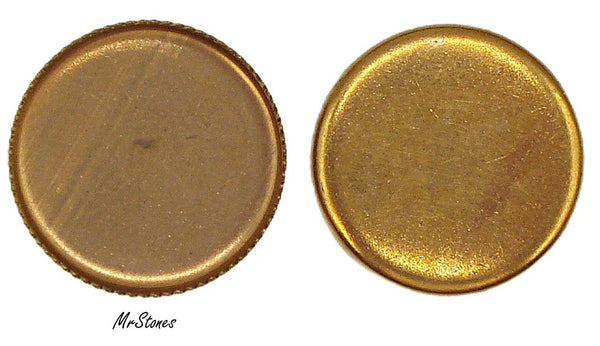 15mm Round Brass Plated Sawtooth Setting 2pc/$1.00