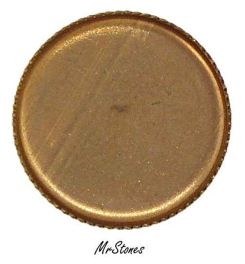 15mm Round Brass Plated Sawtooth Setting 2pc/$1.00