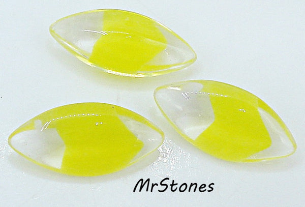 15x7mm (3146) Clear Yellow Sabrina Marquise Navette Unfoiled Buff Top Doublet