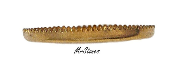 15mm Round Brass Plated Sawtooth Setting 2pc/$1.00
