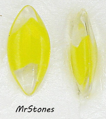 15x7mm (3146) Clear Yellow Sabrina Marquise Navette Unfoiled Buff Top Doublet