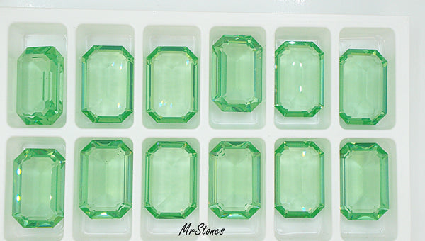 24x16mm (4610) Peridot Green Unfoiled Step Cut Swarovski Cushion Octagon