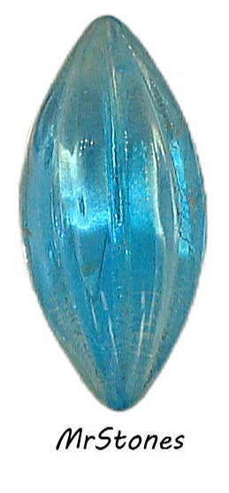 15x7mm (3146) Aqua Sabrina Ribbed Marquise Navette Buff Top Doublet