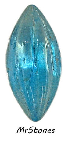 15x7mm (3146) Aqua Sabrina Ribbed Marquise Navette Buff Top Doublet
