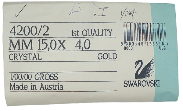 15x4mm (4200/2) TTC Swarovski Crystal Marquise Navette
