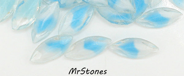 15x7mm (4200/2) TTC Aqua White Givre Unfoiled Marquise Navette