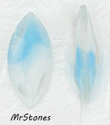 15x7mm (4200/2) TTC Aqua White Givre Unfoiled Marquise Navette