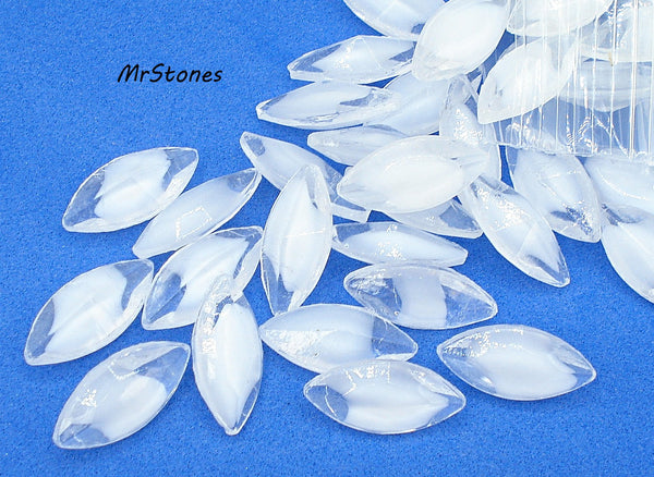 15x7mm (4200/2) TTC Clear White Givre Unfoiled Marquise Navette