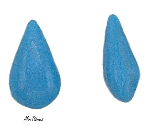 10x6mm (3101) Darker Turquoise Blue Pear Shape Buff Top Doublet