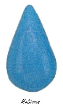 10x6mm (3101) Darker Turquoise Blue Pear Shape Buff Top Doublet