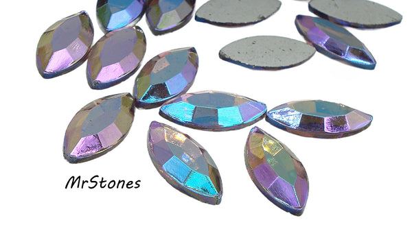 15x7mm (2200/2) Amethyst AB Marquise Navette Flatback