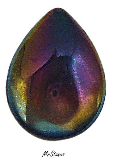 18x13mm (3101) Jet AB Pear Pendeloque Buff Top Doublet