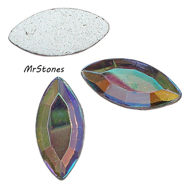 15x7mm (2200/2) Amethyst AB Marquise Navette Flatback