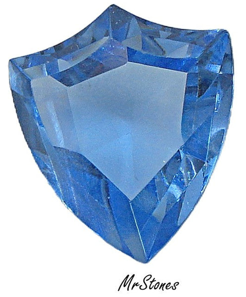 15.5x13.5mm (3294) Light Sapphire Blue Step Cut Unfoiled Shield Shape
