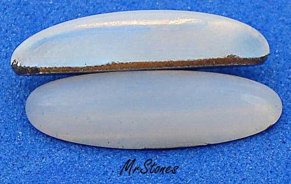 14.5x4.5mm (2195) White Opal Glass Oval Cabochon