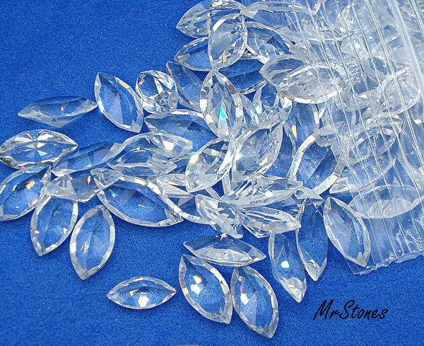 10x5mm (4200) Crystal Clear Unfoiled M/C Marquise Navette