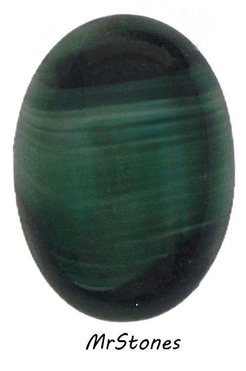 25x18mm (1685) Green Tourmaline Porphyry Oval Cabochon