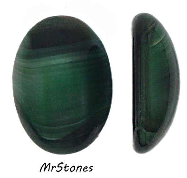 25x18mm (1685) Green Tourmaline Porphyry Oval Cabochon