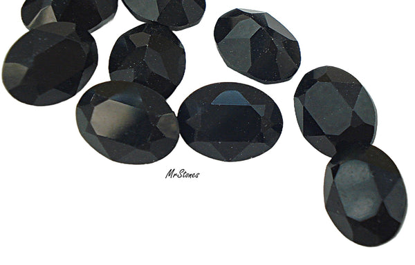 8x6mm (4120) Jet Black Unfoiled M/C Oval Shape