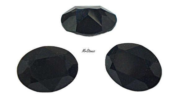 8x6mm (4120) Jet Black Unfoiled M/C Oval Shape