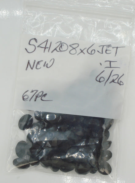 8x6mm (4120) Jet Black Unfoiled M/C Oval Shape