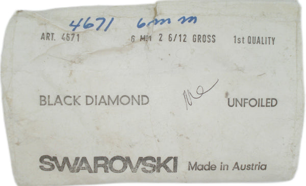 6mm (4671) Black Diamond Square Octagon Un-Foiled Step Cut