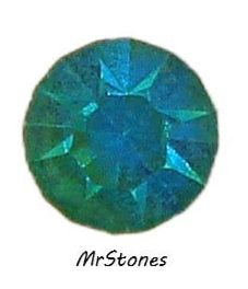 8.2-8.3mm (1100) (39ss) Bi Color Peridot Aqua Round Chaton
