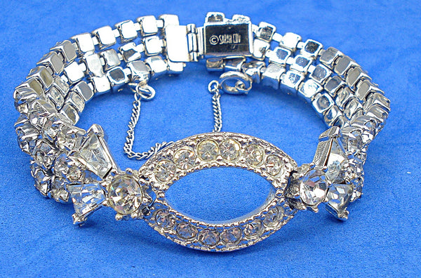 Sarah Coventry Bracelet Crystal Prong Set Rhinestones 6 3/4" x 3/4"