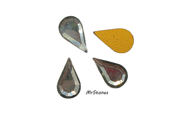 13x7.8mm (2300/2) Black Diamond Flat Back Pear Rose Cut 1pc/$1.00 5pcs/$2.00