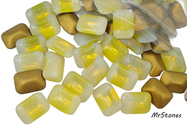 18x13mm (3436) Yellow Sabrina Cushion Octagon Buff Top Doublet