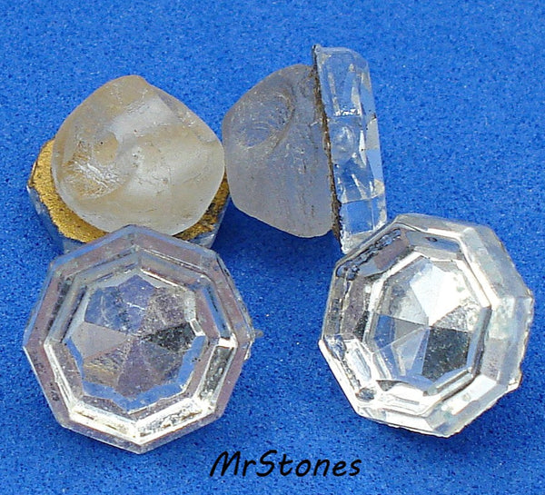 11mm (3706) Crystal Octagon Indented Glass Button Sew On