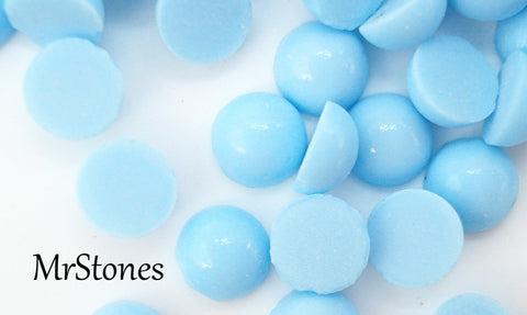 3mm (2194) Light Turquoise Blue Round Glass Cabochon 1pc/$0.25 or 10pcs/$1.00