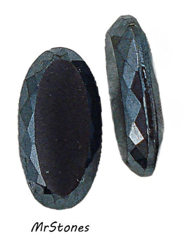 12x6mm (4128) Hematite Glass Oval Shape Shallow Back Long Table Top