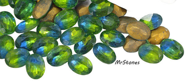 18x13mm (4130/2) TTC Bi Color Peridot Sapphire Oval Shape