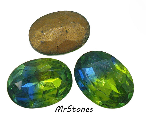 18x13mm (4130/2) TTC Bi Color Peridot Sapphire Oval Shape