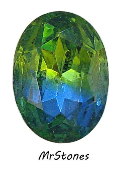 18x13mm (4130/2) TTC Bi Color Peridot Sapphire Oval Shape